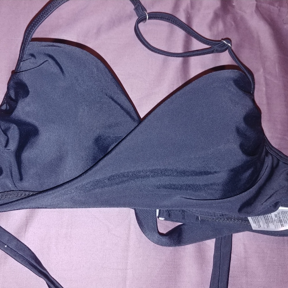 Wrap-Front Halter Underwire Swim Top for Women